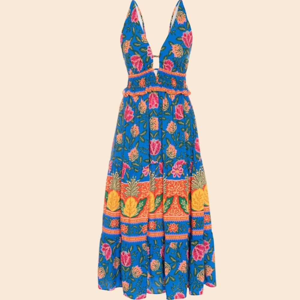 FARM RIO Pineapple Garden Midi dress sz XS NWT STUNNING!!! (Brazil exclusive!!!)